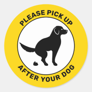 Adesivo Cachorro Pooping, Por Favor, Pegue Depois Do Cacho