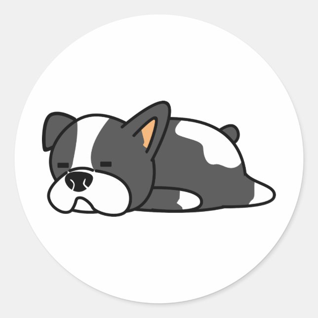 Adesivo Cachorro preguiçoso preto e branco (Frente)
