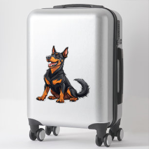 Adesivo Cachorro Preto e Marrom Feliz