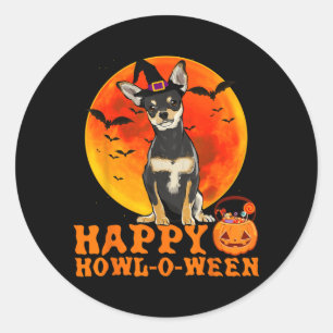 Adesivo Cachorro Preto Engraçado de Halloween Feliz
