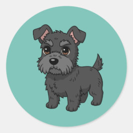 Adesivo Cachorro Preto Fofo do Terceiro Escocês Verde