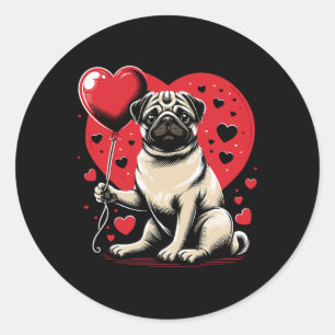 Adesivo Cachorro Pug Dia dos Namorados Dono de Cachorro no