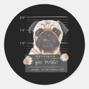Adesivo Cachorro Pug Fofo Foto Ruim Humor de Cachorro Engr