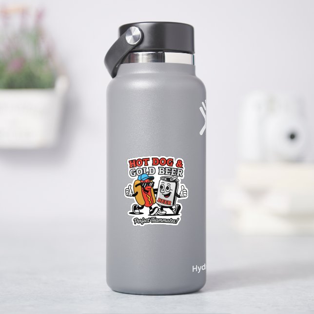 Adesivo Cachorro Quente e Bebida Fria (HidroFlask)