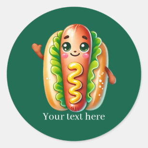 Adesivo Cachorro-quente empresarial personalizável fofo