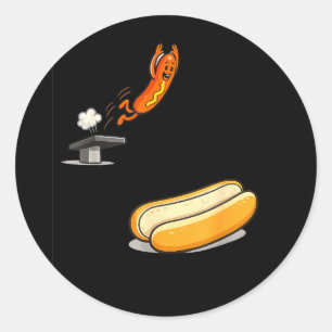 Adesivo Cachorro-quente engraçado mergulhando no desenho a