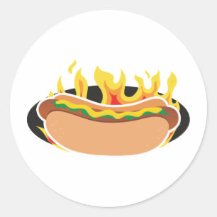 Adesivo Cachorro quente flamejante