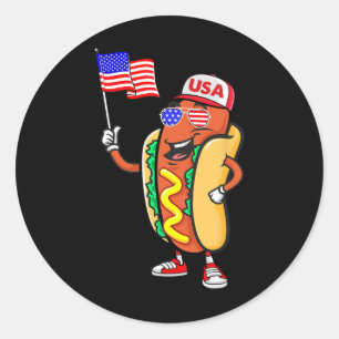 Adesivo Cachorro Quente Patriótico Bandeira Americana EUA