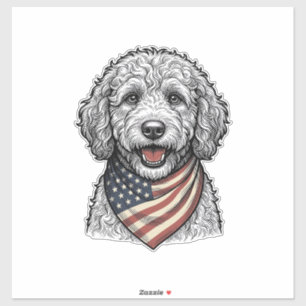 Adesivo Cachorro Rabiscado Patriótico Desenho Vetorial Ant