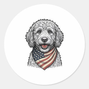 Adesivo Cachorro Rabiscado Patriótico Desenho Vetorial Ant
