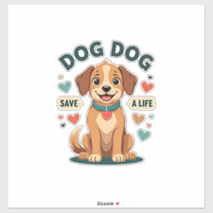 Adesivo Cachorro Resgate Fofo Vintage Salve Uma Vida Carto