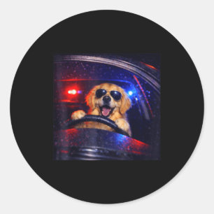 Adesivo Cachorro retriever dourado da polícia engraçado di
