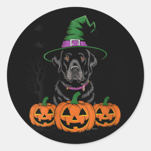 Adesivo Cachorro Retriever Labrador Preto de Halloween Fem