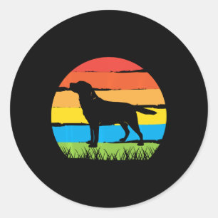 Adesivo Cachorro  Retro Vintage Sunset Labrador Retriever