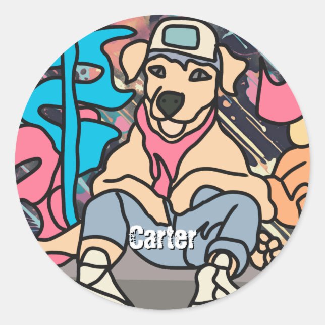 Adesivo Cachorro Retroativo da Rua Relaxada | Engraçado (Frente)