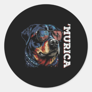 Adesivo Cachorro Rottweiler Patriota 'Murica 4 De Julho