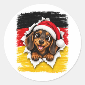 Adesivo Cachorro-salsicha de Natal alemão