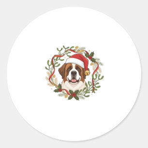 Adesivo Cachorro São Bernardo de Natal com Chapéu do Papai