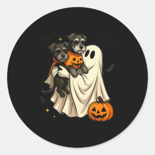 Adesivo Cachorro Schnauzer Miniatura Fantasma Halloween