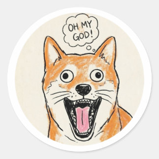 Adesivo Cachorro Shiba Inu Chocado "MEU DEUS" - Meme de Su