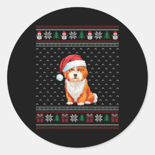 Adesivo Cachorro Shichh Vestindo os Cachorros de Santa Hat