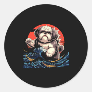 Adesivo Cachorro shih tzu cachorro shihtzu arte japonês sh
