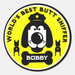 Adesivo Cachorro Sniffer de Bumbum do Mundo