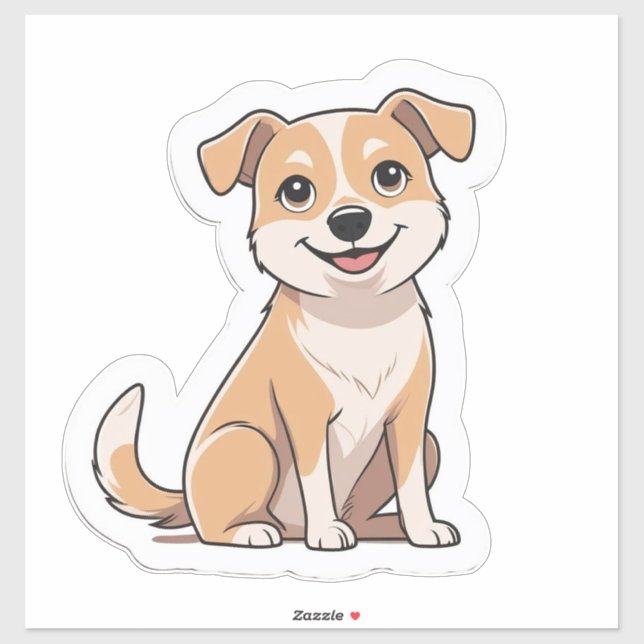 Adesivo Cachorro Sorridente Bonito Sorriso (Folha)