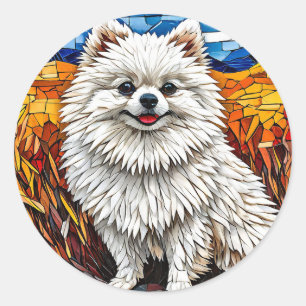 Adesivo Cachorro Spitz Japonês Elegância Fofa 🐾 Inverno F