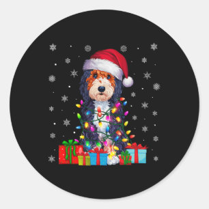 Adesivo Cachorro Ugly Xmas Luz Santa Hat Cachorro Bernedoo