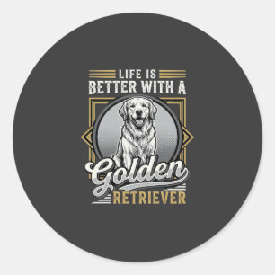 Adesivo Cachorro Vida De Golden Retriever É Melhor