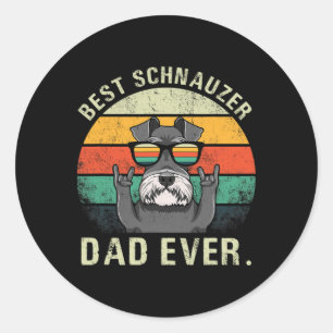 Adesivo Cachorro Vintage Melhor Pai Schnauzer Nunca Camisa