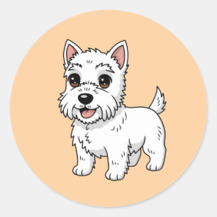 Adesivo Cachorro West Highland White Terrier Bege Fofo