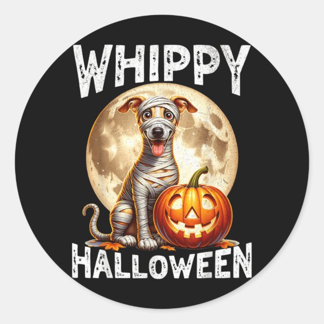 Adesivo Cachorro Whippet de Halloween (Frente)
