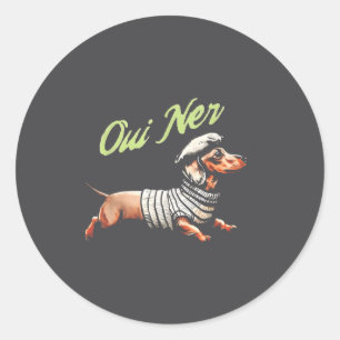Adesivo Cachorro Wiener Dachshund Engraçado Humor Francês 
