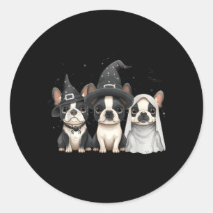 Adesivo Cachorros Boston Terrier de Halloween Fofos com Ch