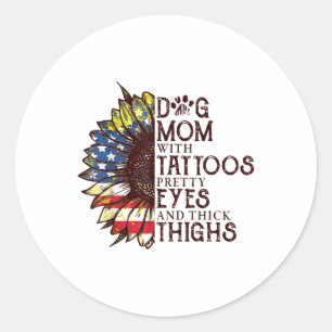 Adesivo Cachorros Cachorros Mãe Com Tatuagens Bonito Olhos