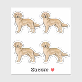 Adesivo Cachorros Cute Cartoon Retriever Dourado Amarelo