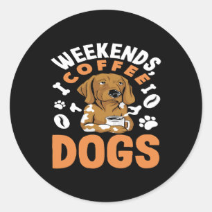 Adesivo Cachorros de Café de Fins de Semana Amante do Café