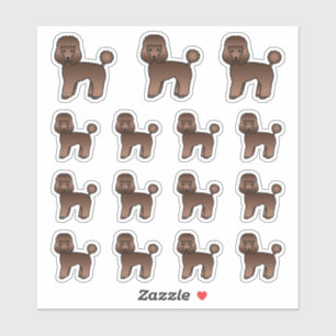 Adesivo Cachorros de Cartoon Castanho