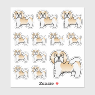 Adesivo Cachorros De Cartoon Cute Fawn E White Havanese