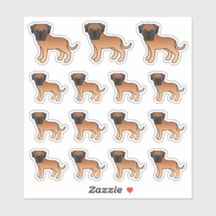 Adesivo Cachorros de Cartoon Engraçados Mastiff em Inglês