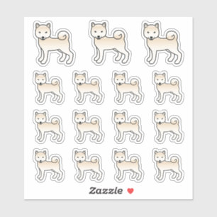 Adesivo Cachorros de Cartoons em Cuta Cream Shiba Inu