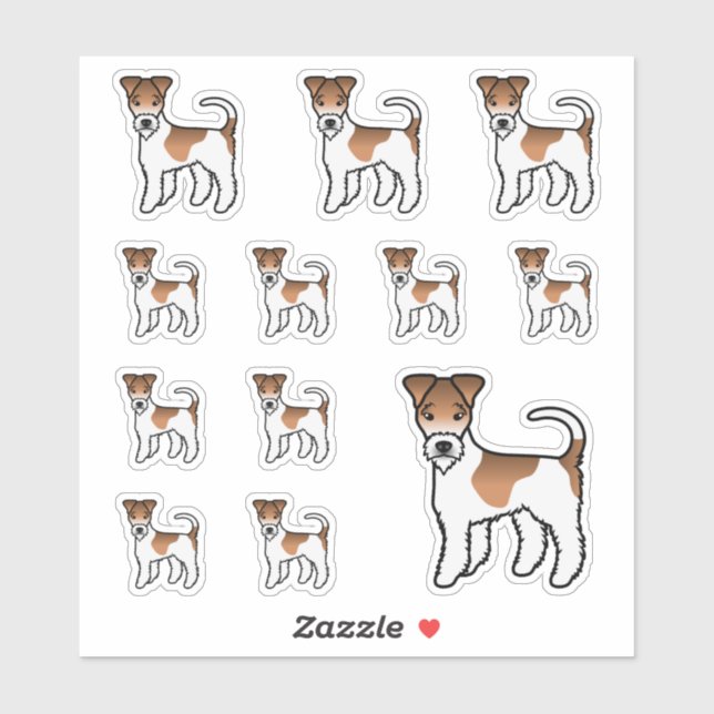 Adesivo Cachorros De Desenho Animado Fofo Fox Terrier Fio  (Folha)