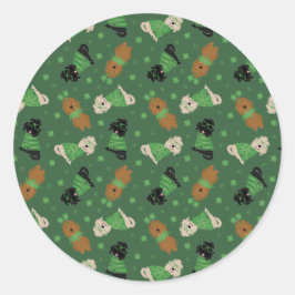 Adesivo Cachorros de Goldendoodle de Dia de São Patrício F