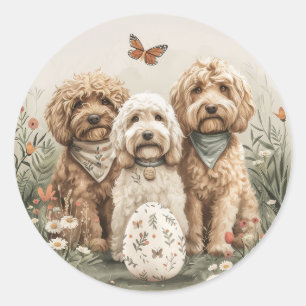 Adesivo Cachorros de Goldendoodle páscoas