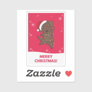 Adesivo Cachorros de inverno da neve de Natal Labrador