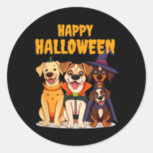 Adesivo Cachorros fofos de Halloween engraçados - Design ú
