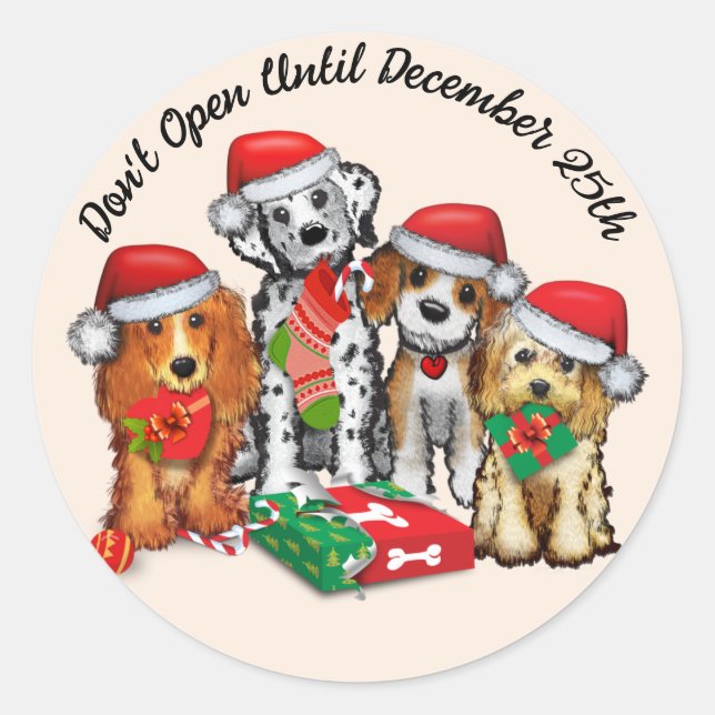 Adesivo Cachorros Malditos Abriram Seus Presentes De Natal (Frente)