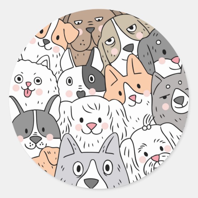 Adesivo Cachorros Olhando para Você (Frente)
